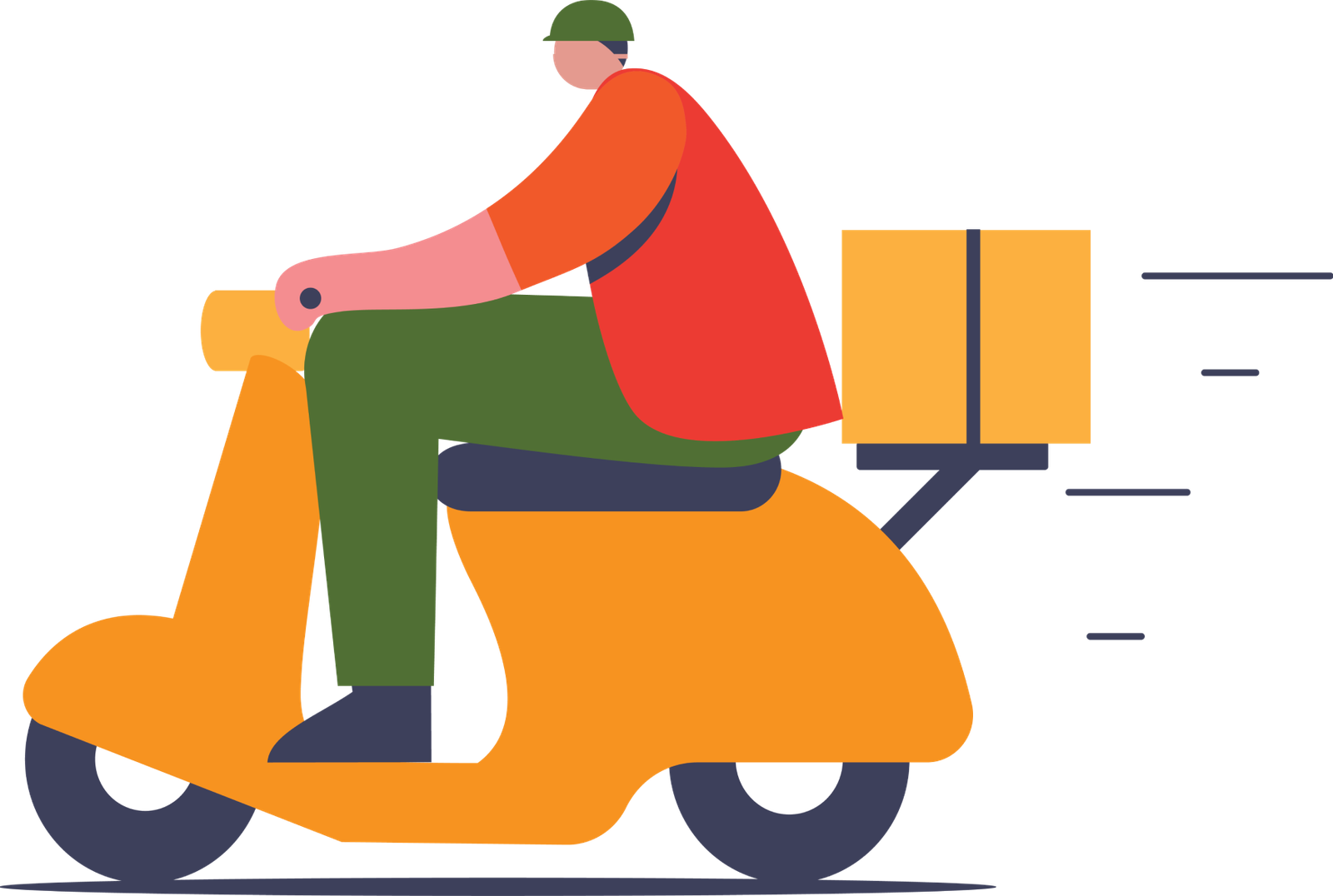 Scooter delivery illustration